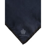 Dolce & Gabbana Blue DG Crown Silk Square Men Foulard Scarf MS7284