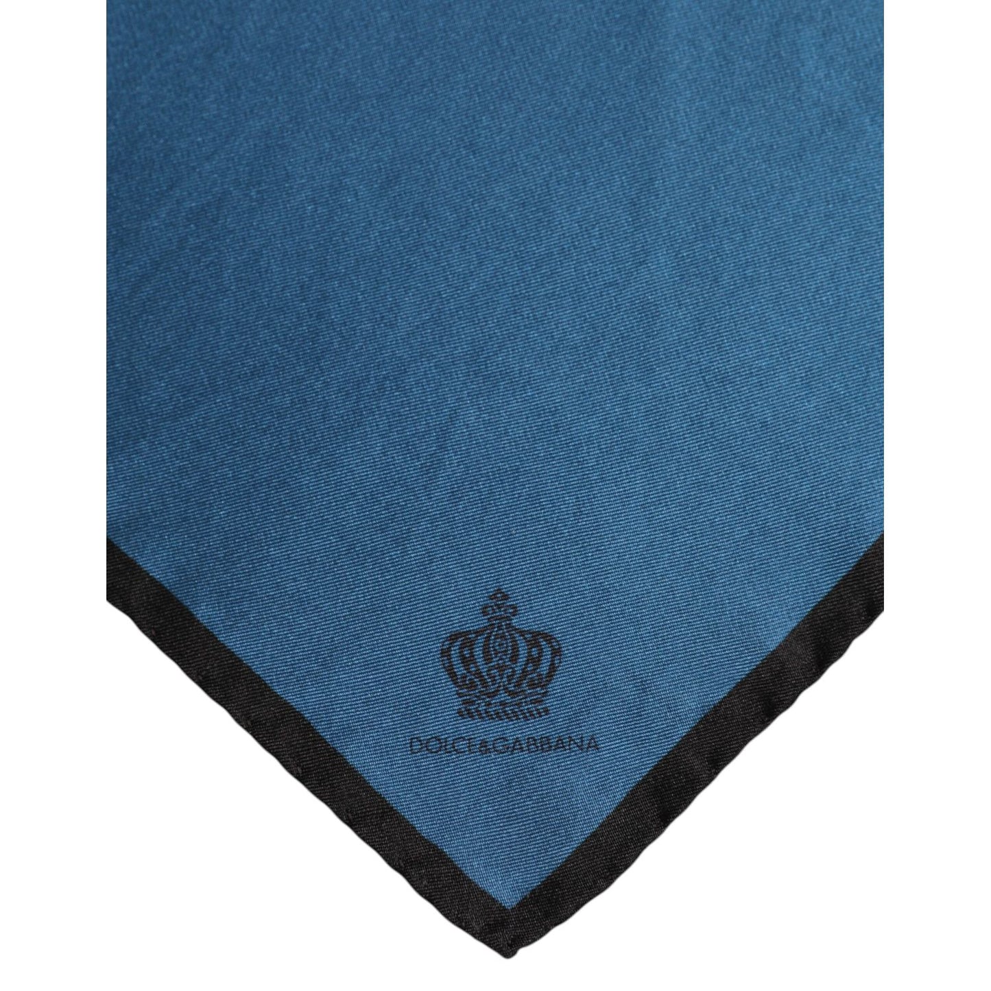 Dolce & Gabbana Blue DG Crown Silk Square Men Foulard Scarf MS7286