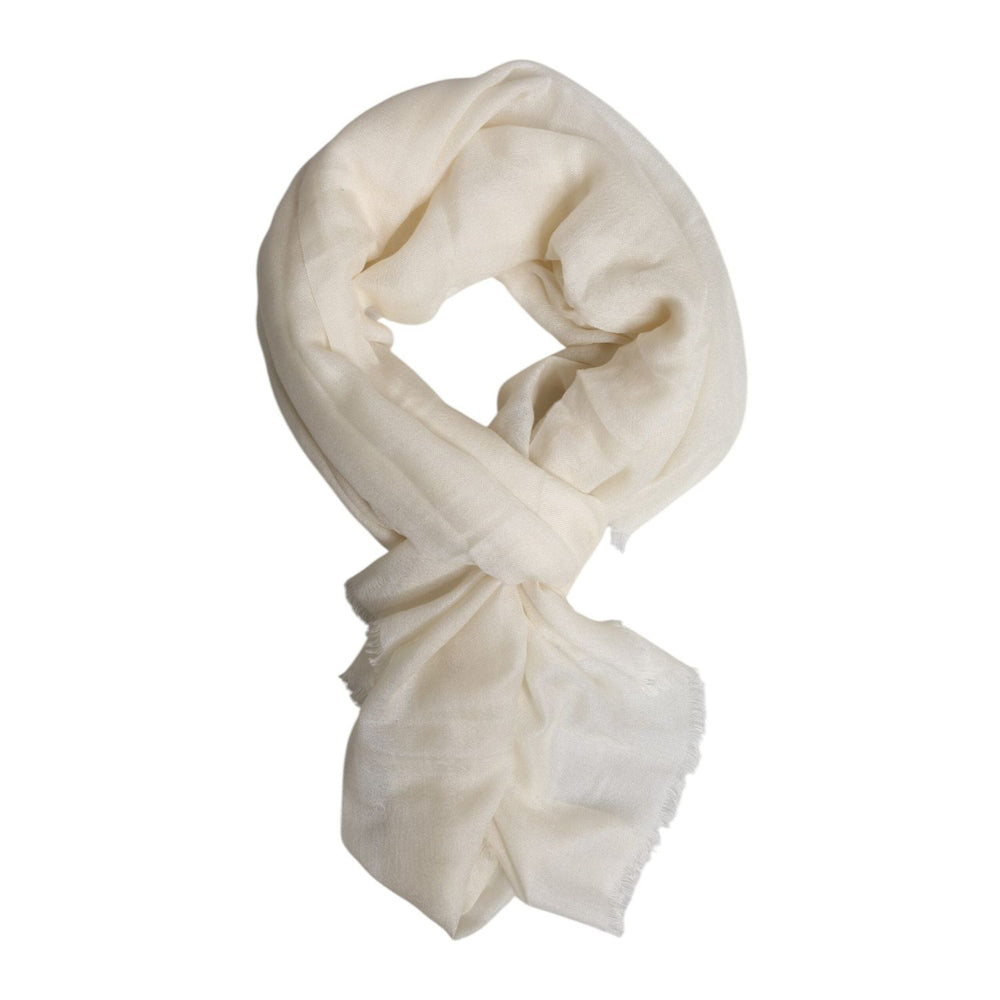 Dolce & Gabbana White Cashmere Neck Warmer Wrap Shawl Scarf MS7388