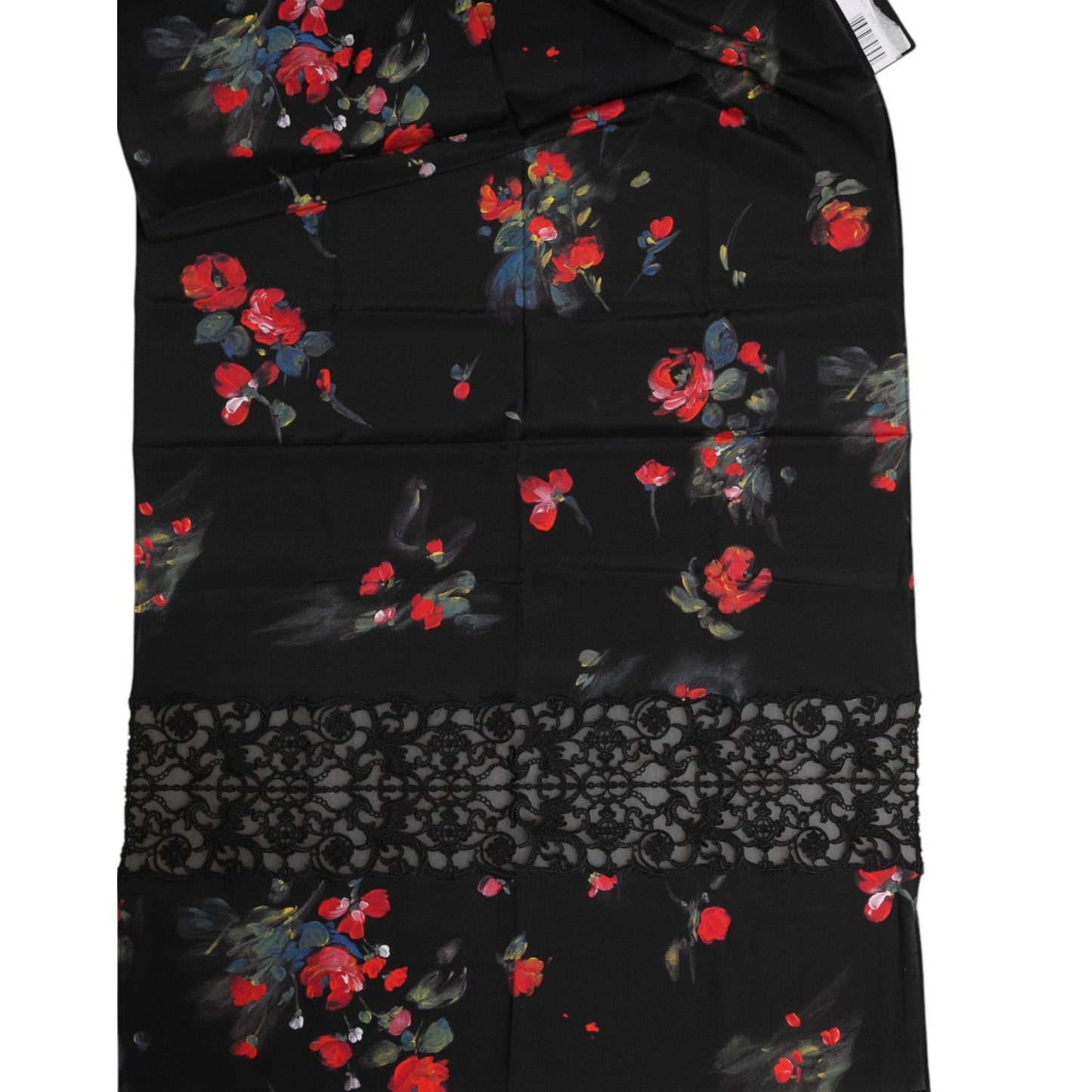 Dolce & Gabbana Black Floral Print Neck Warmer Wrap Scarf MS7463