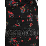 Dolce & Gabbana Black Floral Print Neck Warmer Wrap Scarf MS7463