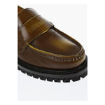 Off-White Leather COMBAT Loafers Vintage Effect