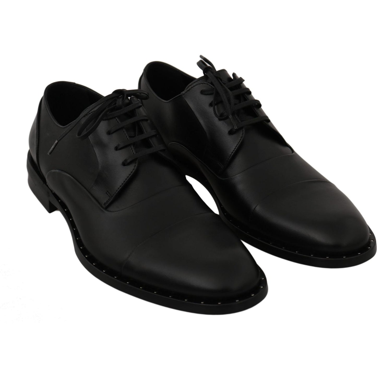 Dolce & Gabbana Sleek Black Leather Formal Dress Shoes Dress Shoes Dolce & Gabbana Black