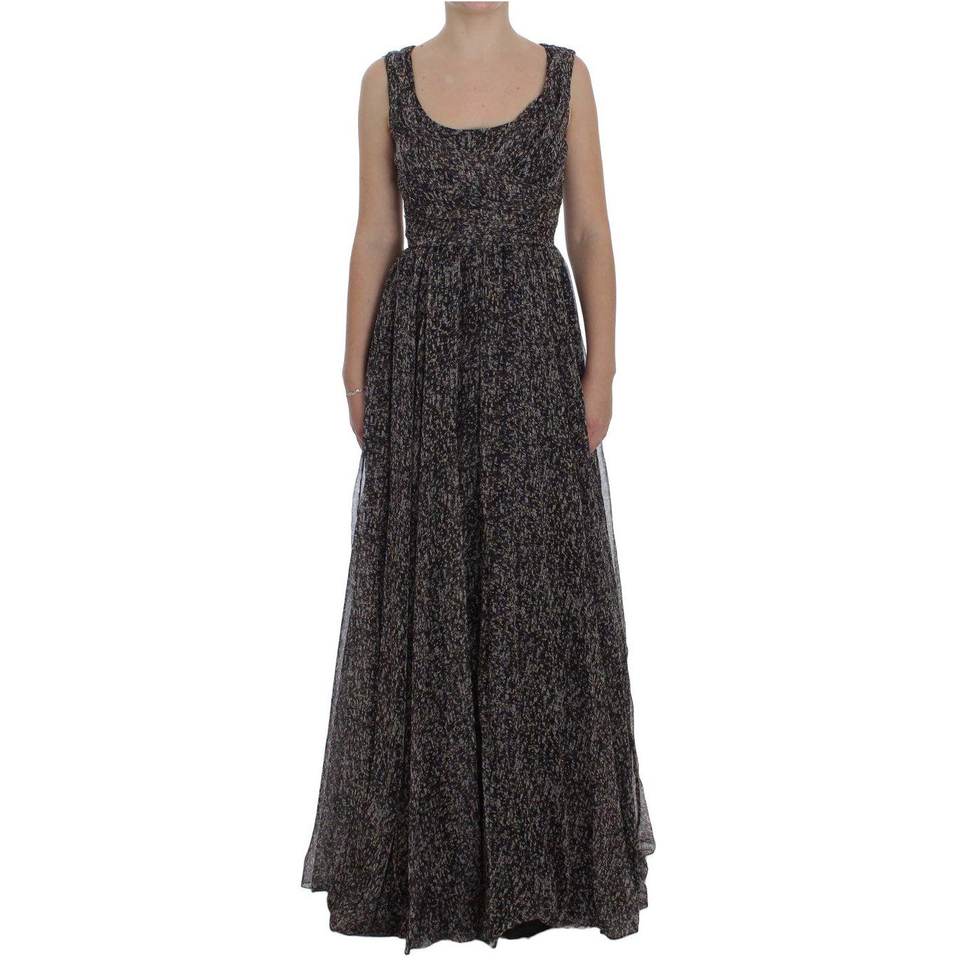 Dolce & Gabbana Glamorous Sequined Silk Full-Length Dress Dolce & Gabbana Dark Slate Gray