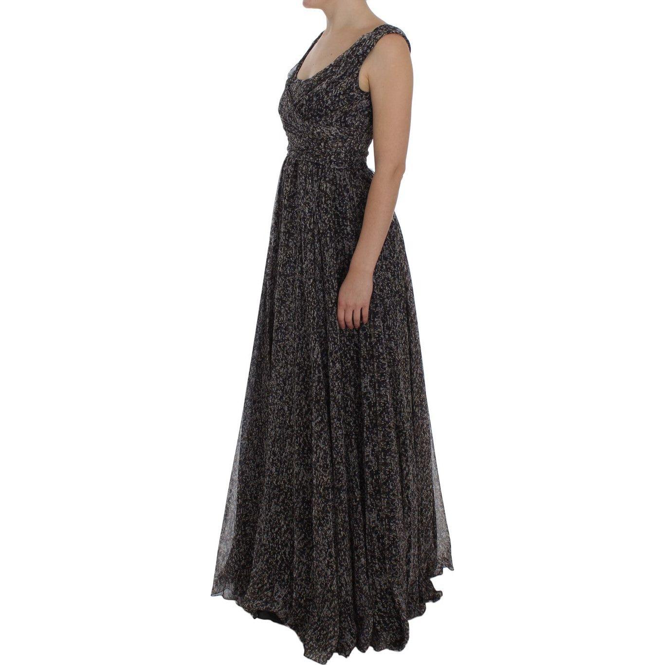 Dolce & Gabbana Glamorous Sequined Silk Full-Length Dress Dolce & Gabbana Dark Slate Gray