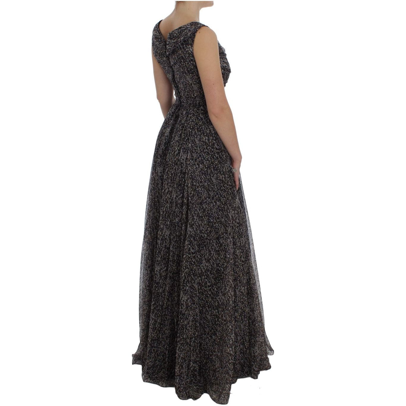 Dolce & Gabbana Glamorous Sequined Silk Full-Length Dress Dolce & Gabbana Dark Slate Gray