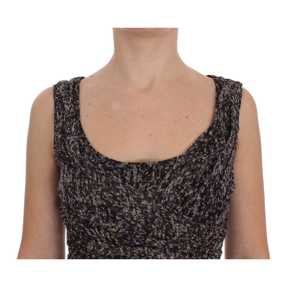 Dolce & Gabbana Glamorous Sequined Silk Full-Length Dress Dolce & Gabbana Rosy Brown