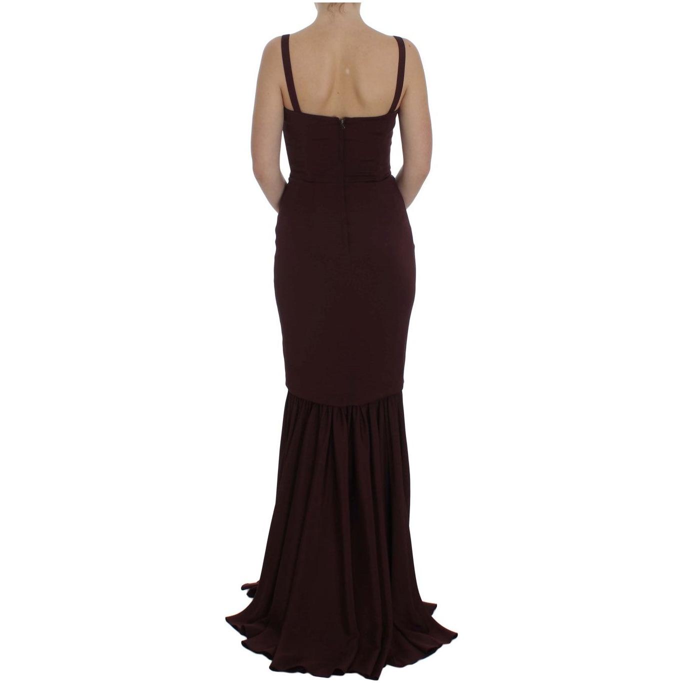 Dolce & Gabbana Elegant Bordeaux Sheath Dress Dolce & Gabbana Black