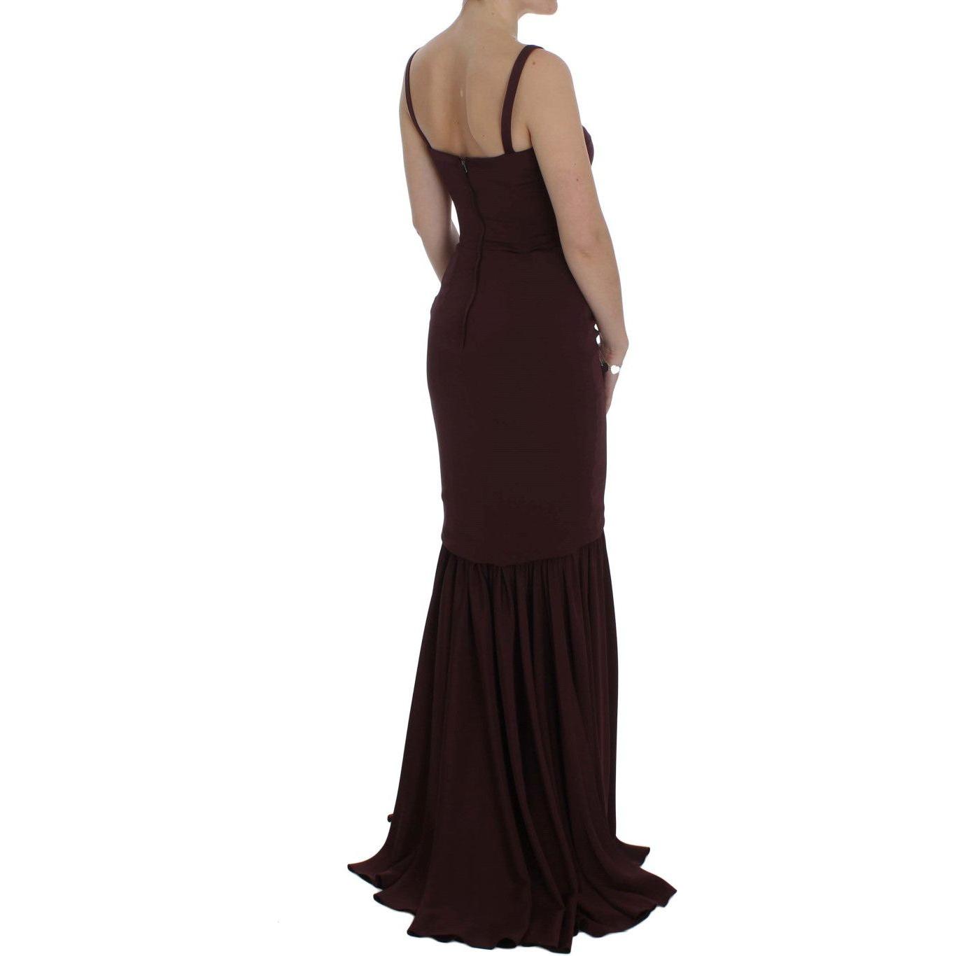 Dolce & Gabbana Elegant Bordeaux Sheath Dress Dolce & Gabbana Black