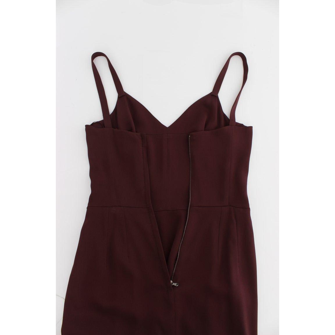 Dolce & Gabbana Elegant Bordeaux Sheath Dress Dolce & Gabbana Black
