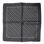 Dolce & Gabbana Black Fish Print Silk Square Men Foulard Scarf MS7507
