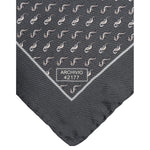 Dolce & Gabbana Black Fish Print Silk Square Men Foulard Scarf MS7507