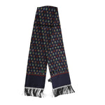 Dolce & Gabbana Blue Silk Printed Fringes Foulard Scarf MS7549