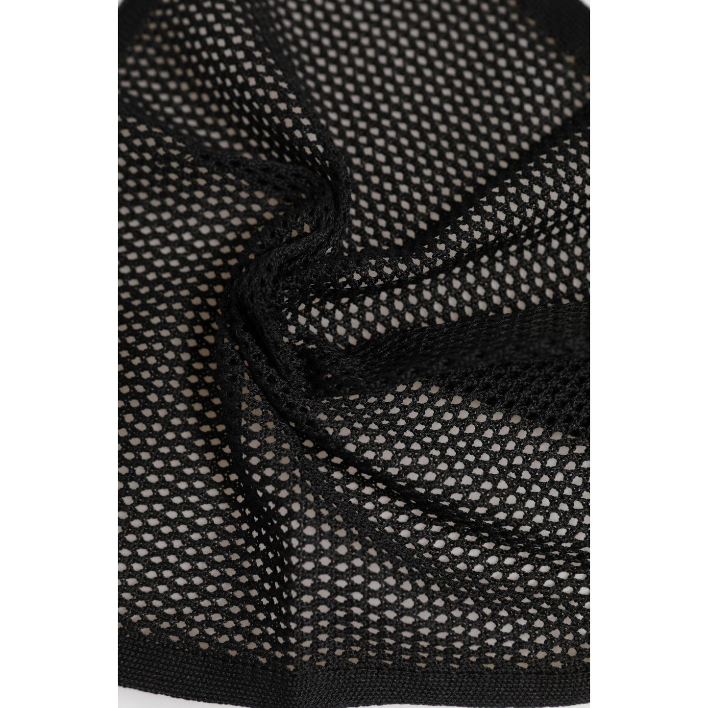 Dolce & Gabbana Black Patterned Cotton Square Foulard Scarf MS7551