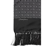 Dolce & Gabbana Black Patterned Fringes Men Foulard Scarf MS7556