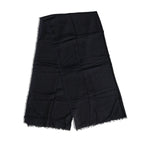 Dolce & Gabbana Black Viscose Fringes Neck Warmer Scarf MS7559