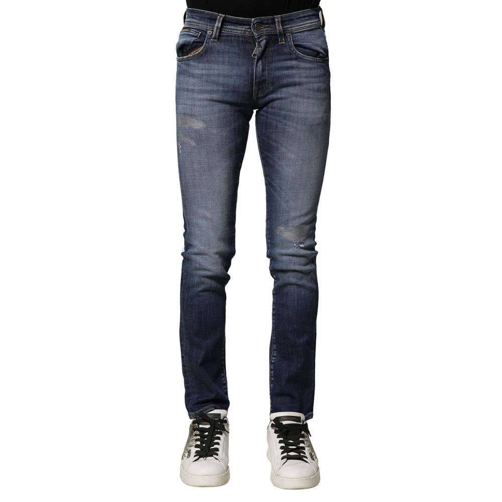 Dolce & Gabbana Blue Washed Cotton Slim Fit Men Denim Jeans PAN74884-44