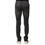 Dolce & Gabbana Black Washed Tattered Slim Fit Denim Jeans PAN75859-44