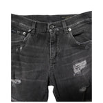 Dolce & Gabbana Black Washed Tattered Slim Fit Denim Jeans PAN75859-44