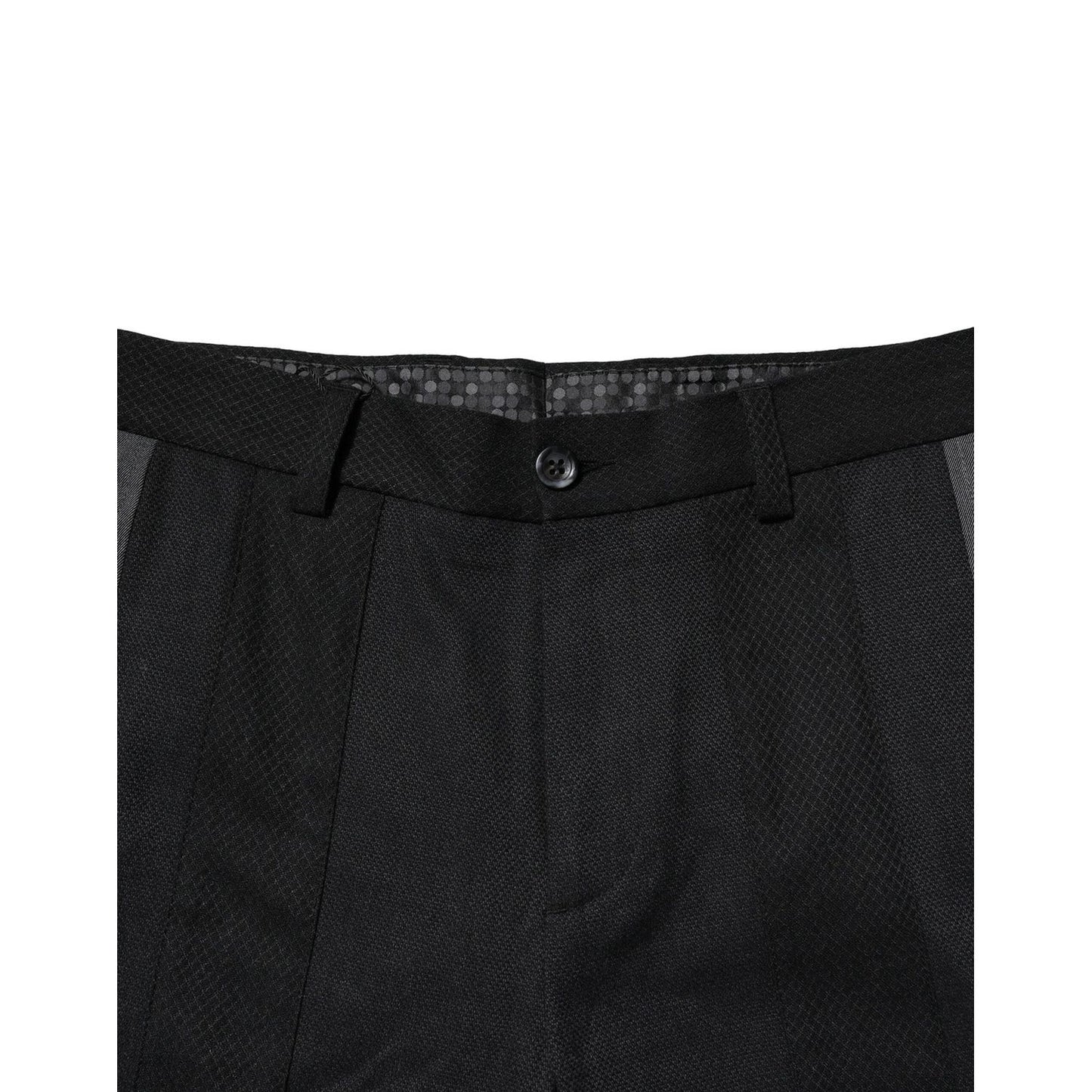 Dolce & Gabbana Black Gray Cotton Tapered Men Pants PAN76478-44