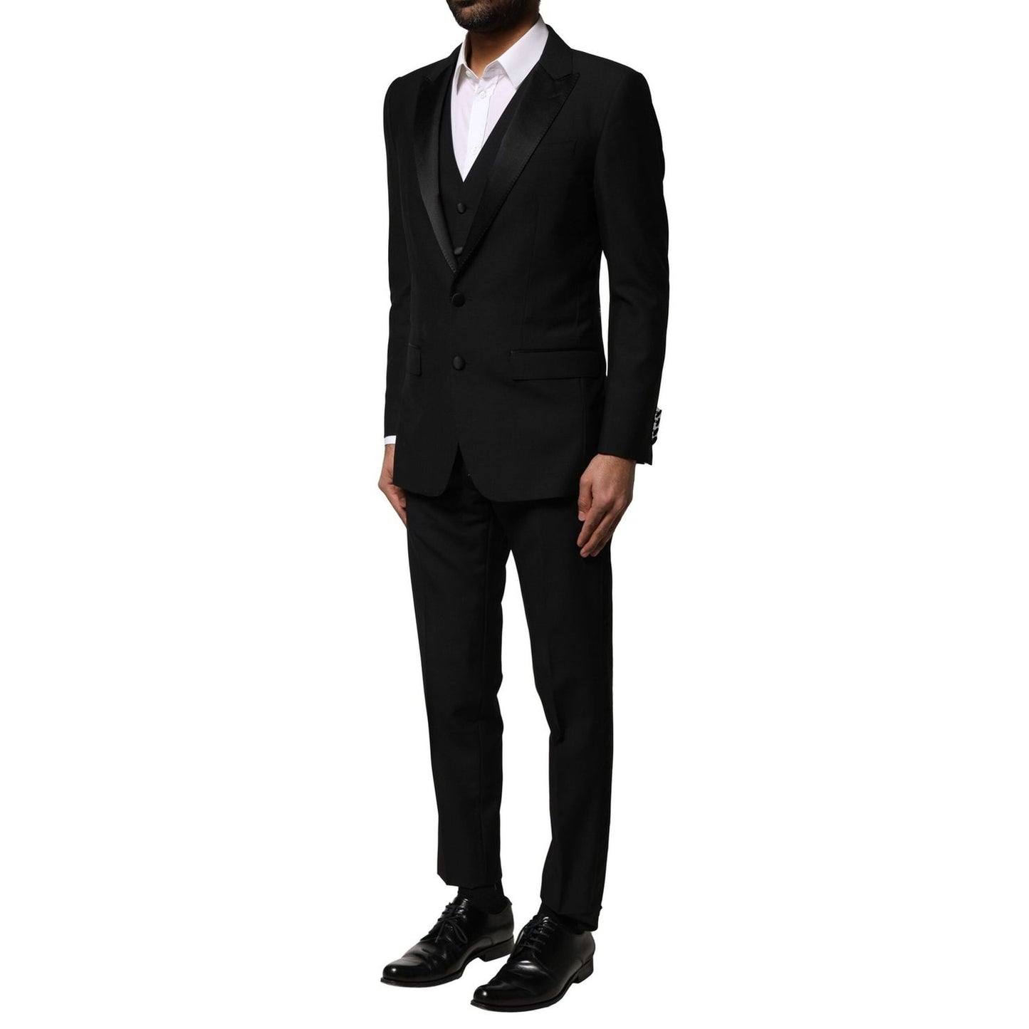 Dolce & Gabbana Black Wool 3 Piece Single Breasted Suit KOS1894-46