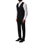 Dolce & Gabbana Black Wool 3 Piece Single Breasted Suit KOS1894-46