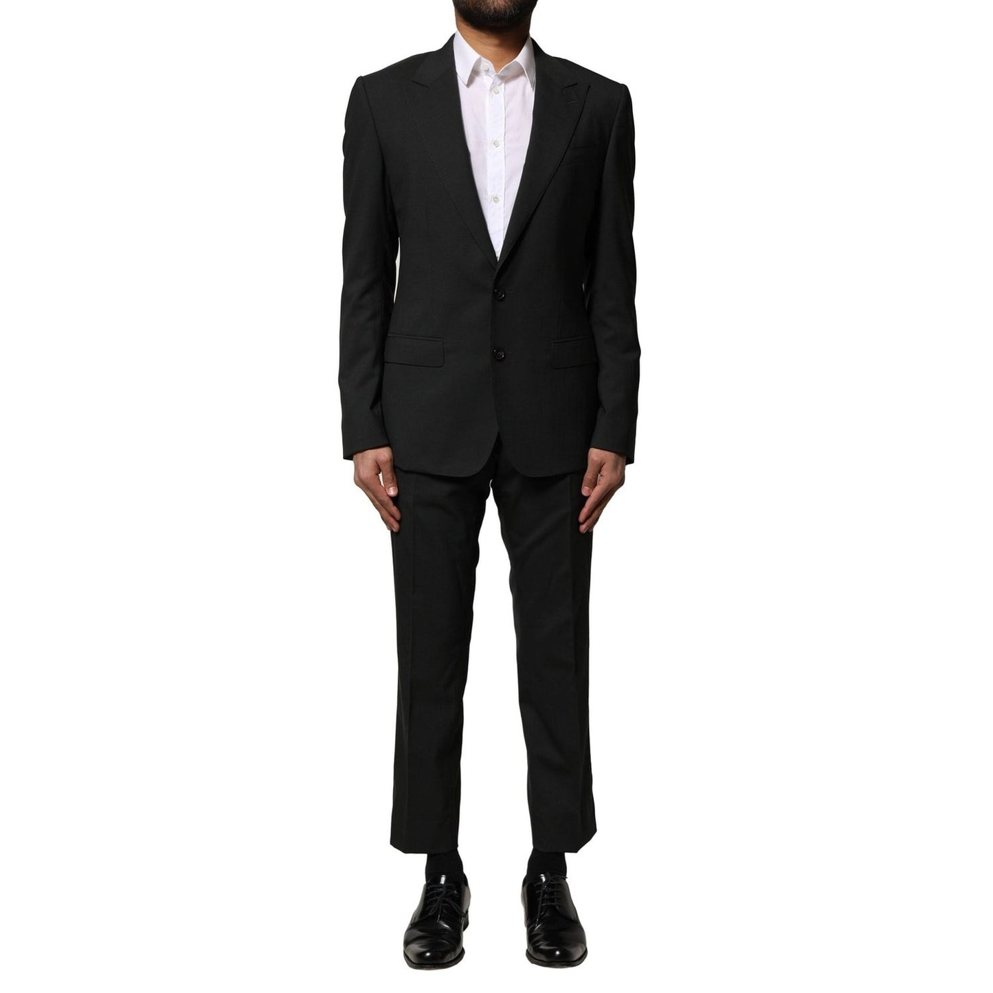 Dolce & Gabbana Black Wool 2 Piece Single Breasted Suit KOS1990-46