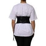 Dolce & Gabbana Black Cotton Waist LaceUp Strap Corset Belt