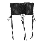 Dolce & Gabbana Black Cotton Waist LaceUp Strap Corset Belt