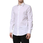Dolce & Gabbana White GOLD Cotton Collared Dress Shirt Top TSH906870-40