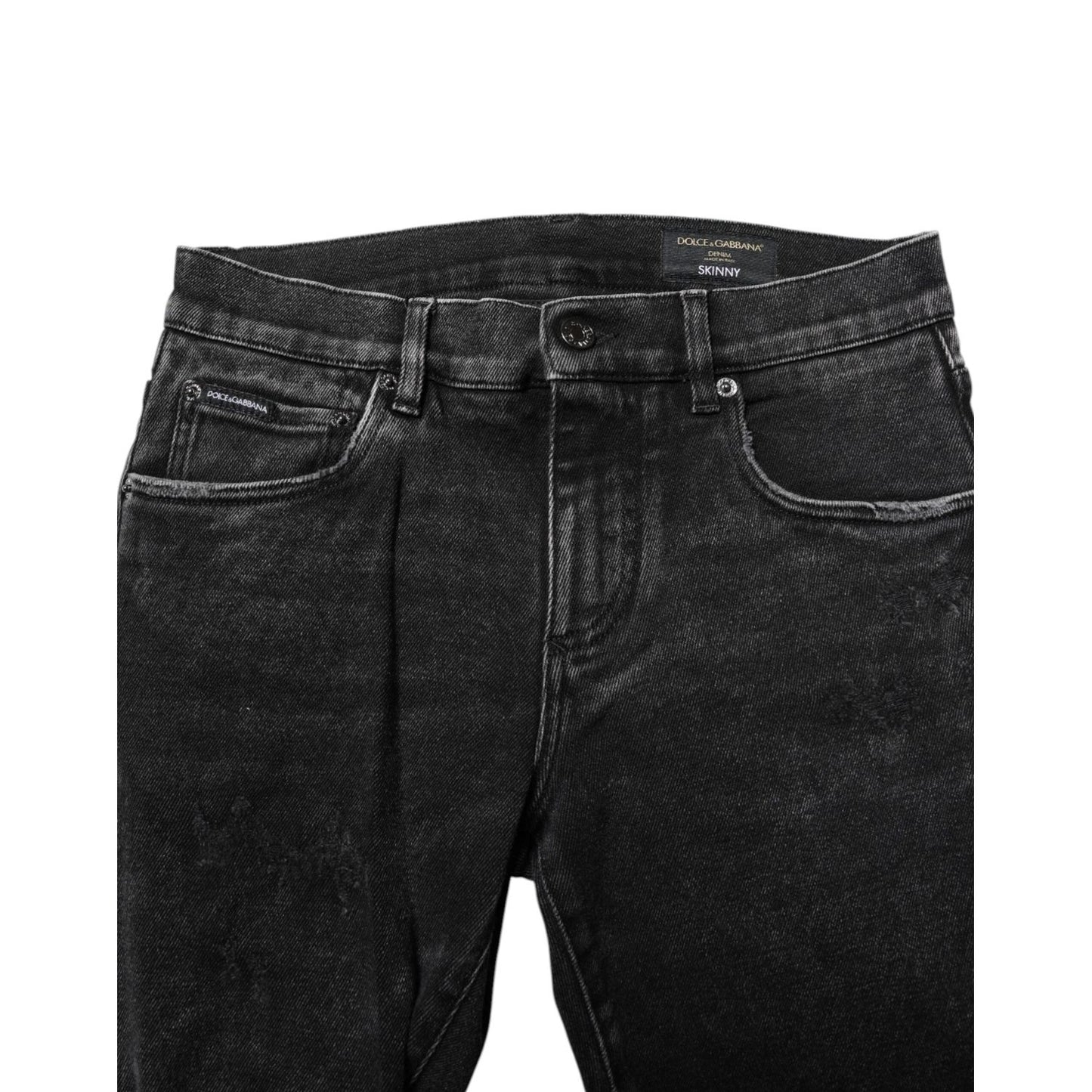 Dolce & Gabbana Black Cotton Skinny Men Denim Jeans PAN75202-46