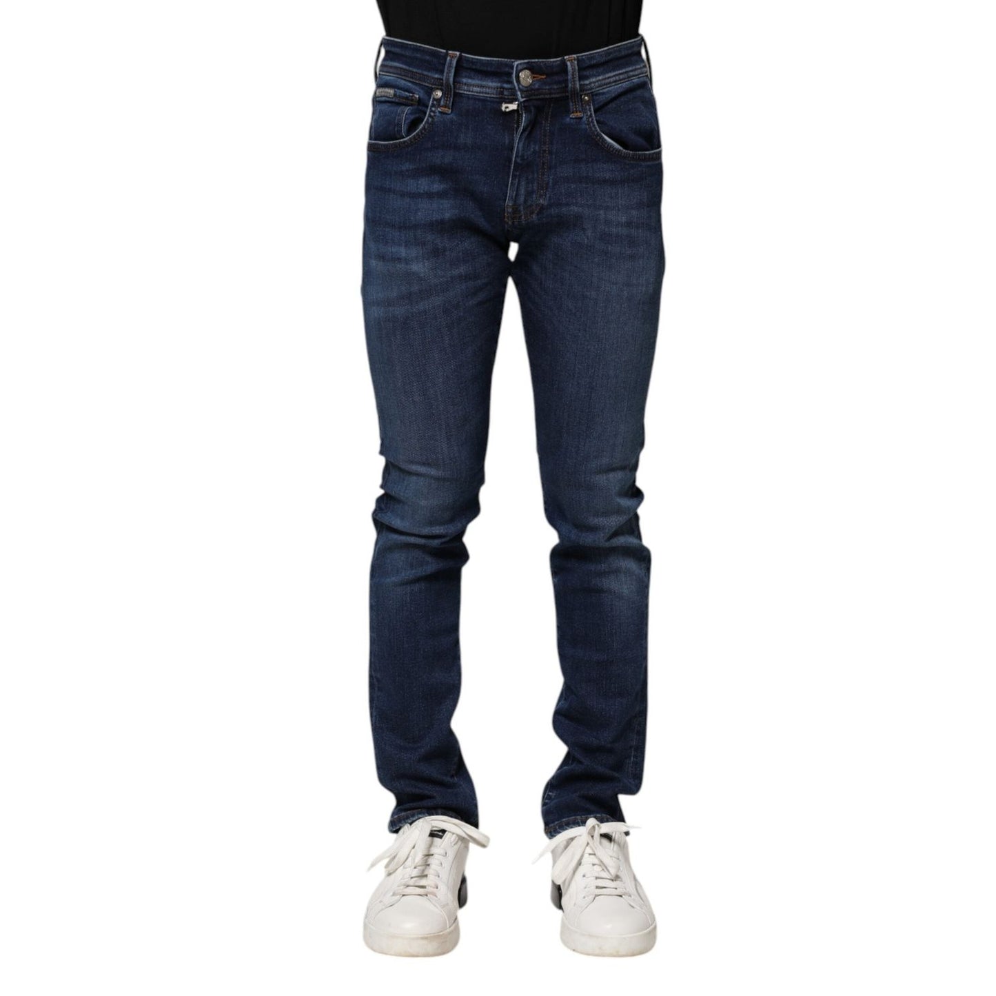 Dolce & Gabbana Dark Blue Cotton Skinny Denim Jeans PAN75220-44