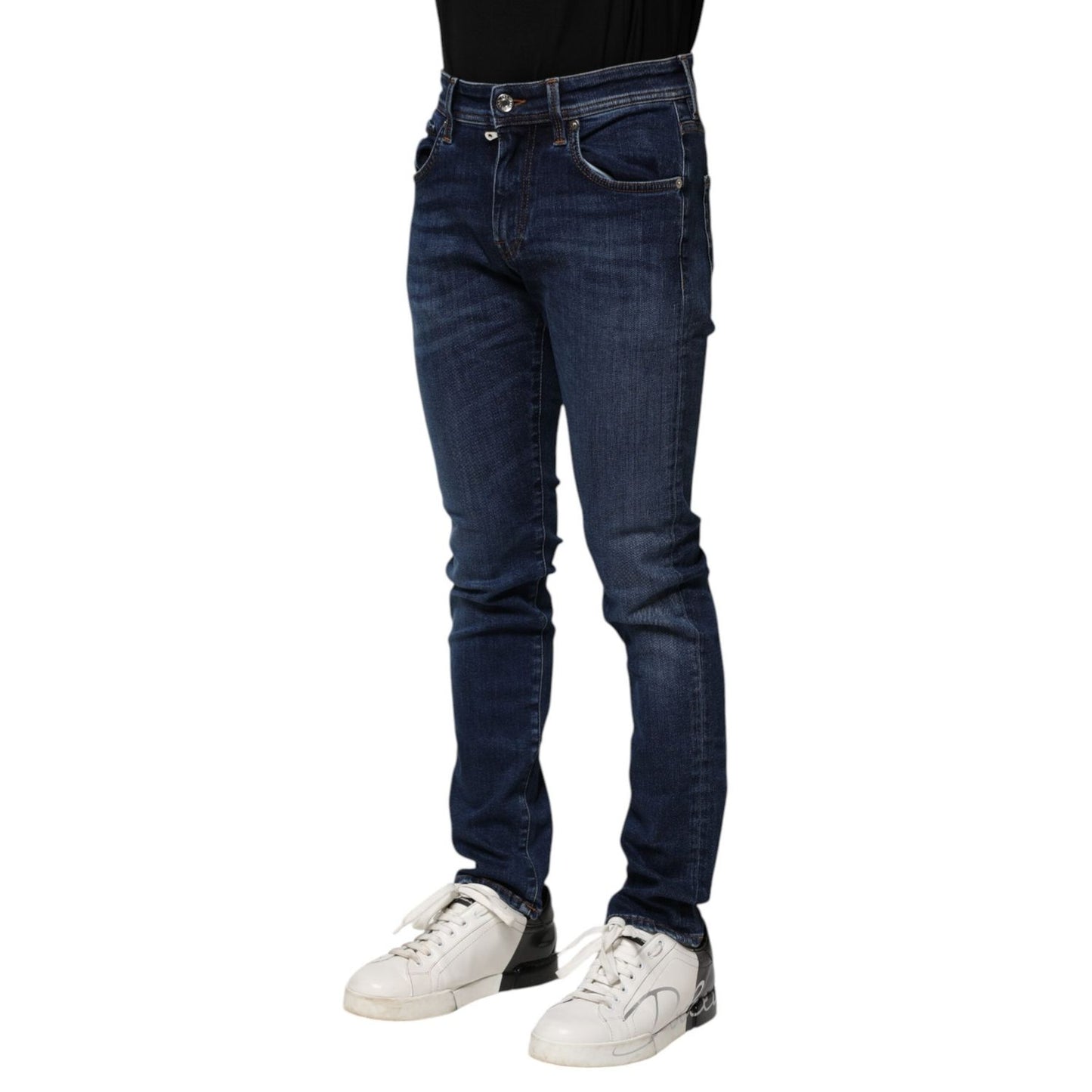 Dolce & Gabbana Dark Blue Cotton Skinny Denim Jeans PAN75220-44