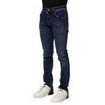 Dolce & Gabbana Dark Blue Cotton Skinny Denim Jeans PAN75220-44