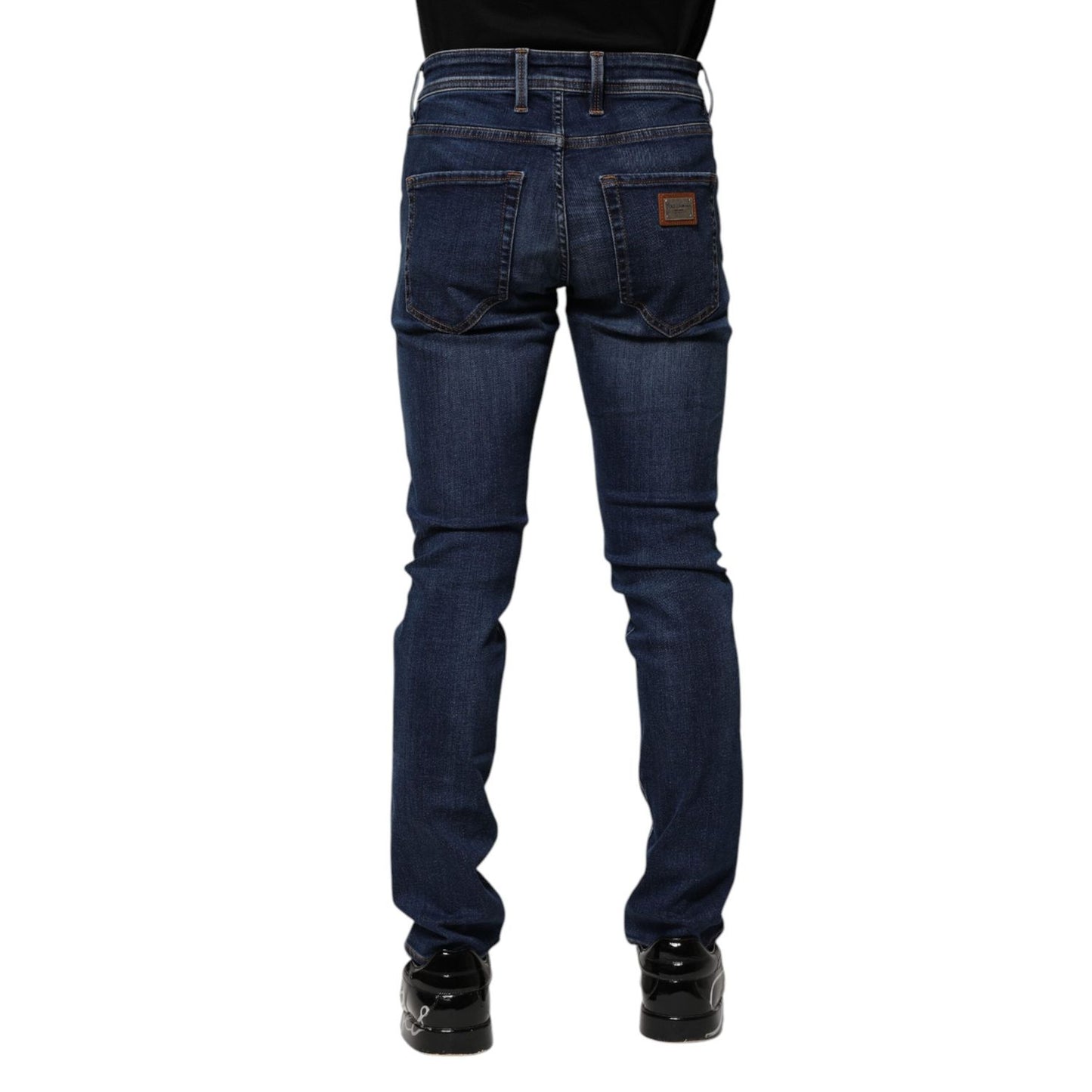 Dolce & Gabbana Dark Blue Cotton Skinny Denim Jeans PAN75220-44