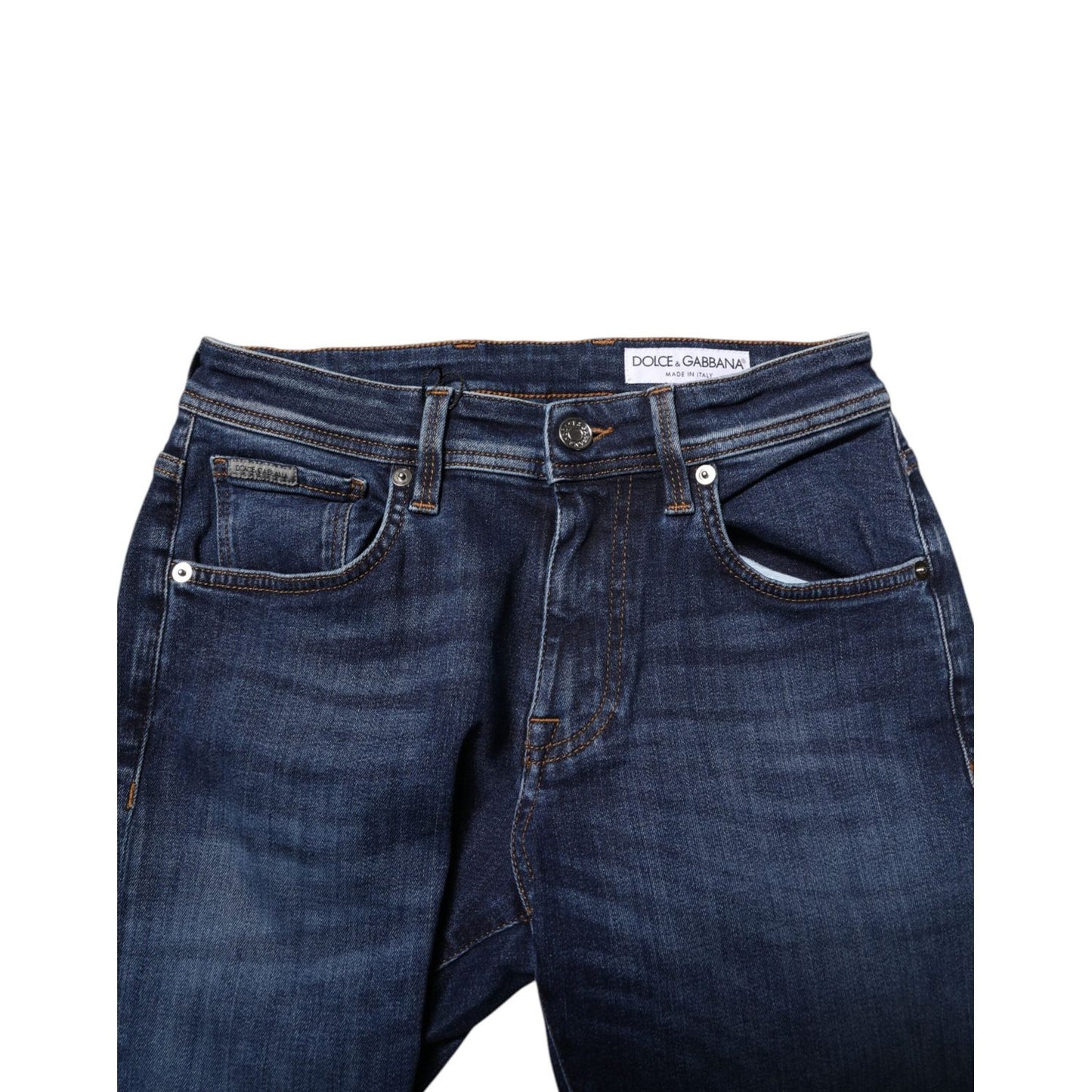 Dolce & Gabbana Dark Blue Cotton Skinny Denim Jeans PAN75220-44