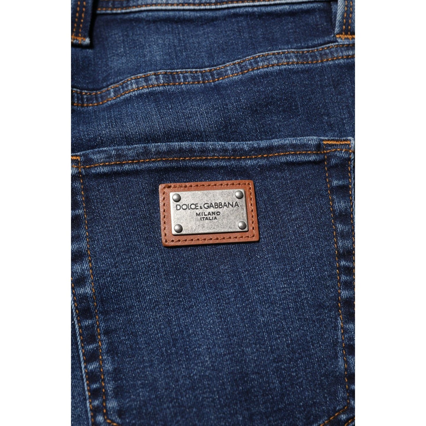 Dolce & Gabbana Dark Blue Cotton Skinny Denim Jeans PAN75220-44