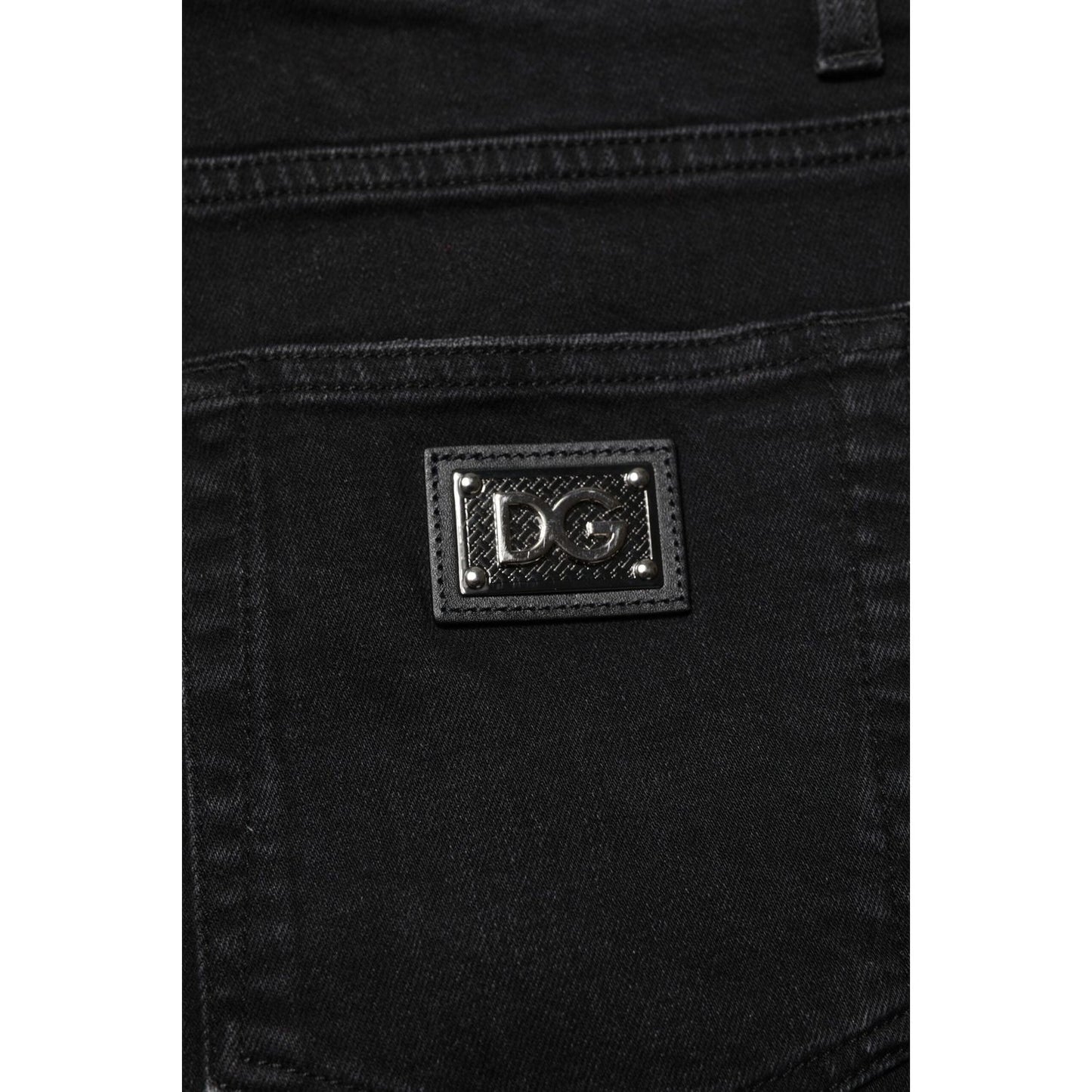 Dolce & Gabbana Black Cotton Skinny Men Denim Jeans PAN75254-44