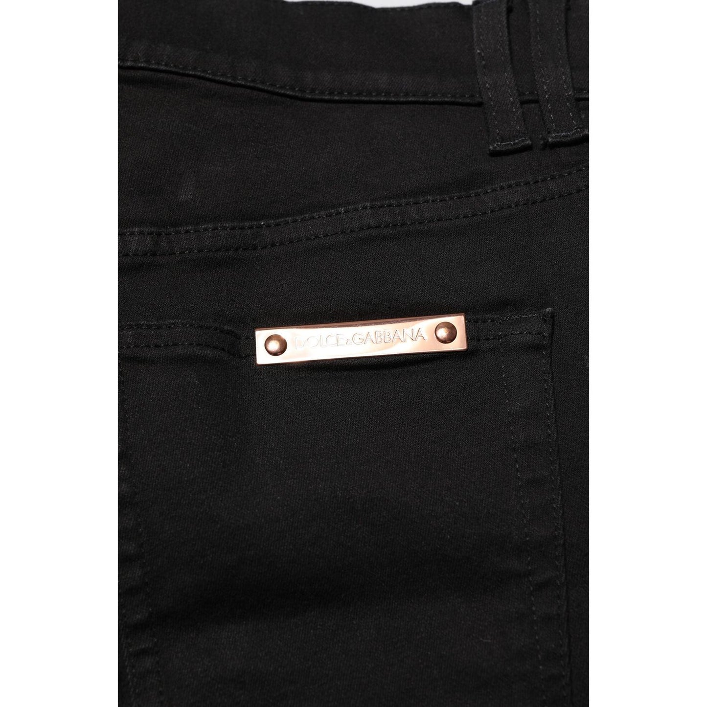 Dolce & Gabbana Black Cotton Skinny Men Denim Jeans PAN75276-46