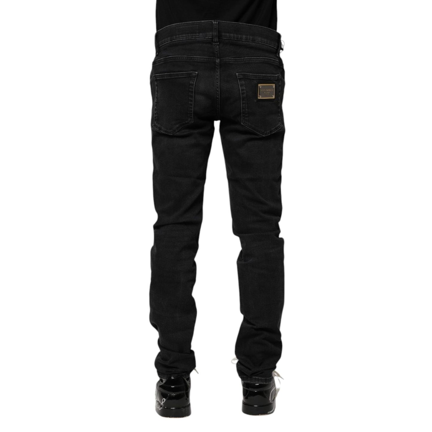 Dolce & Gabbana Black Cotton Skinny Men Denim Jeans PAN75279-46