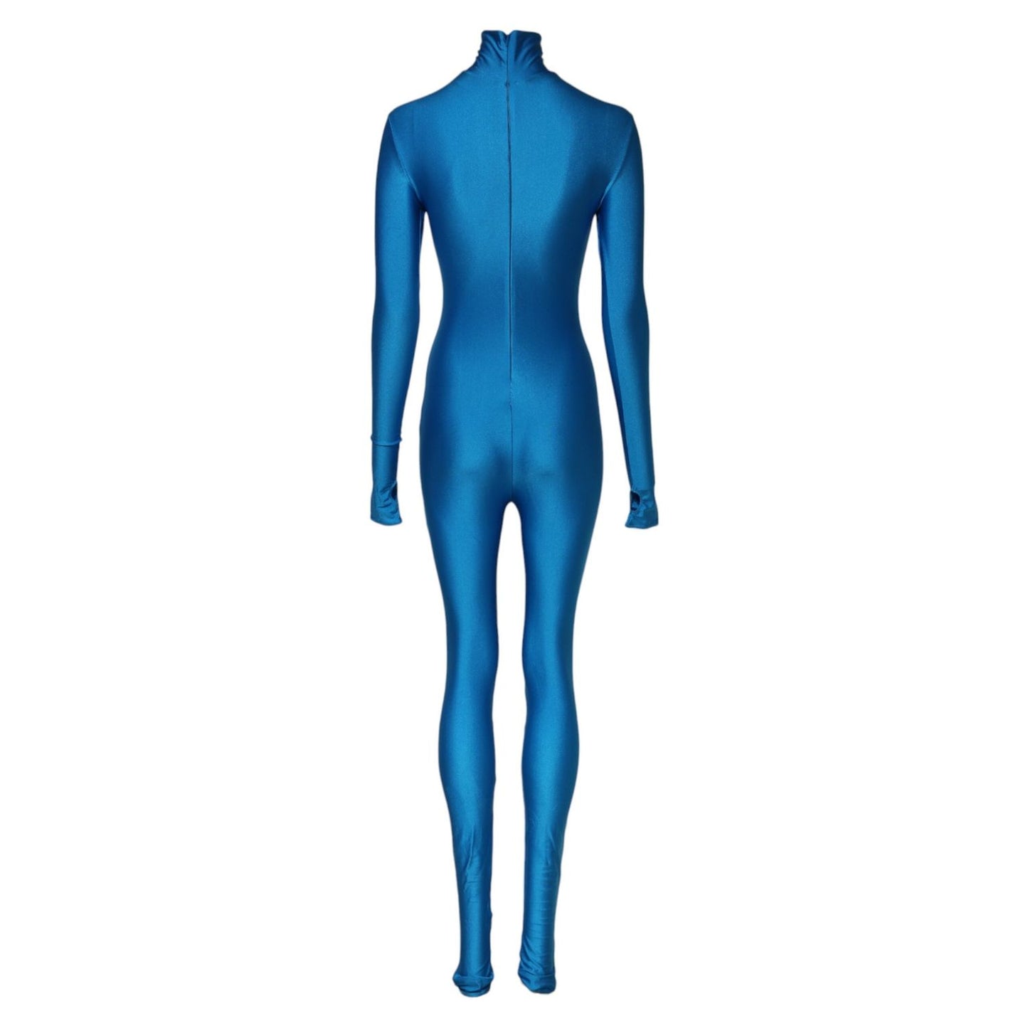 Dolce & Gabbana Blue Nylon Turtleneck Bodycon Jumpsuit Dress PAN76164-38