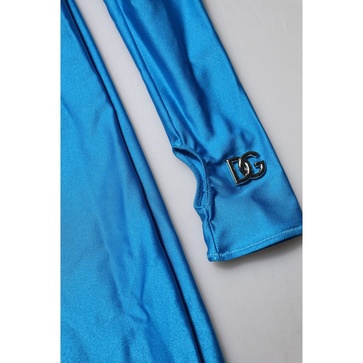 Dolce & Gabbana Blue Nylon Turtleneck Bodycon Jumpsuit Dress PAN76164-38