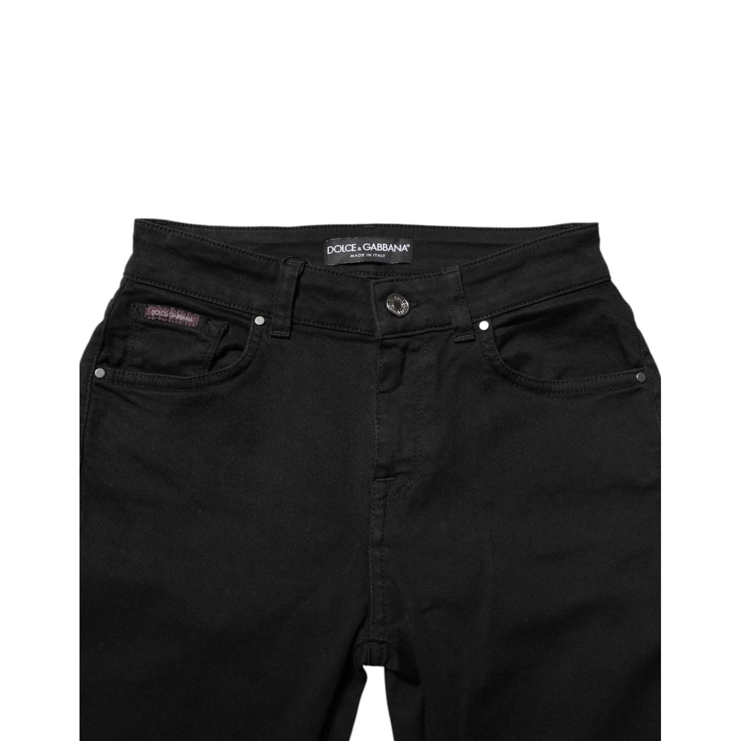 Dolce & Gabbana Black Skinny Cotton Mid Waisted Denim Jeans PAN74773-38