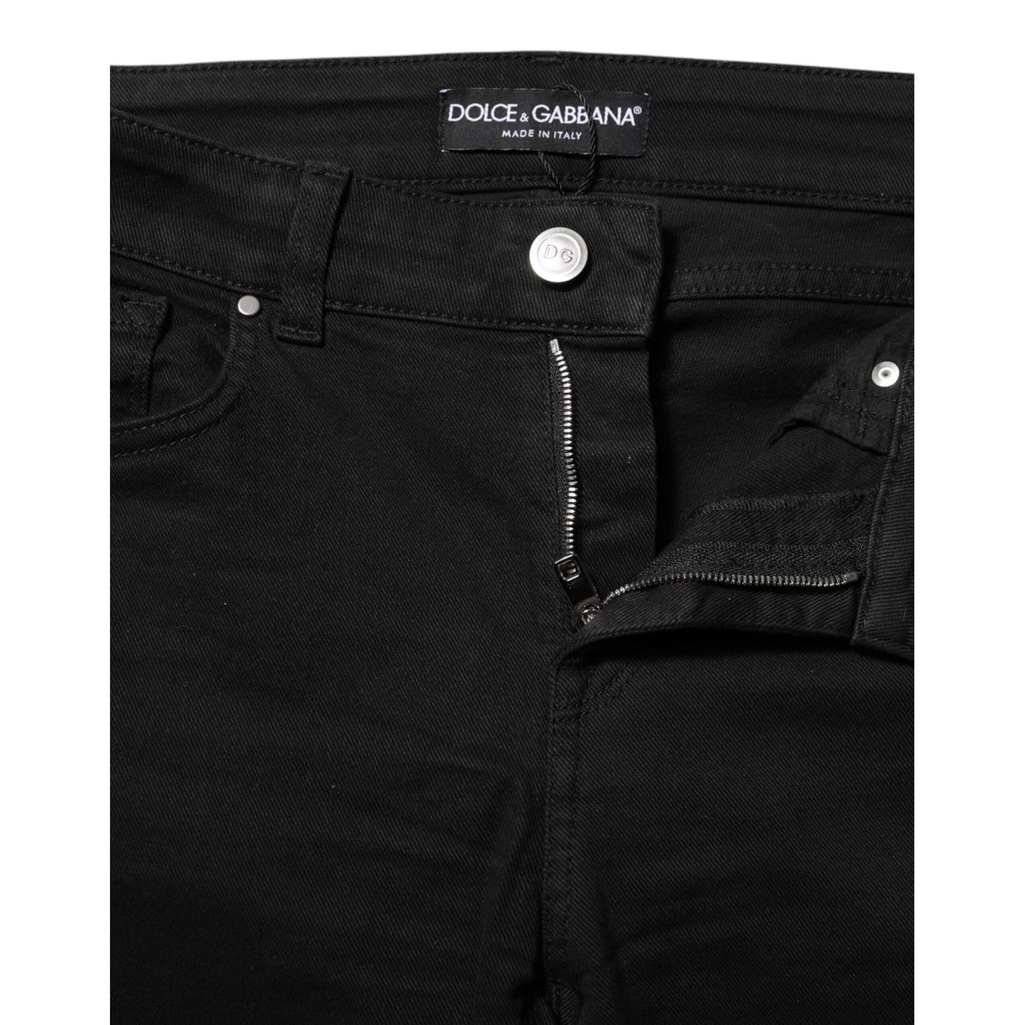 Dolce & Gabbana Black Cotton Skinny Mid Waisted Denim Jeans PAN74775-40