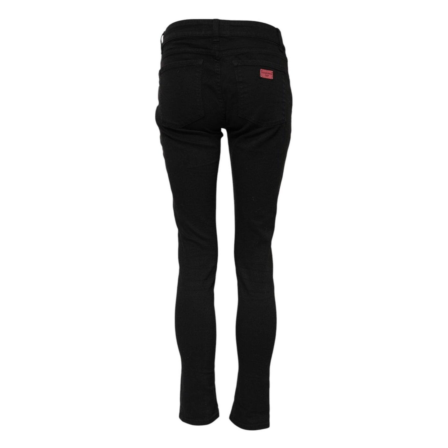 Dolce & Gabbana Black Skinny Cotton Mid Waisted Denim Jeans PAN76279-38