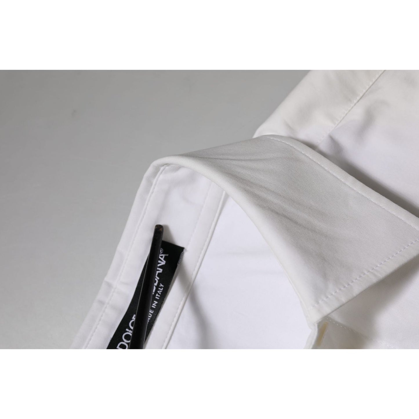 Dolce & Gabbana White Cotton Collared Long Sleeves Top Shirt TSH90560-38