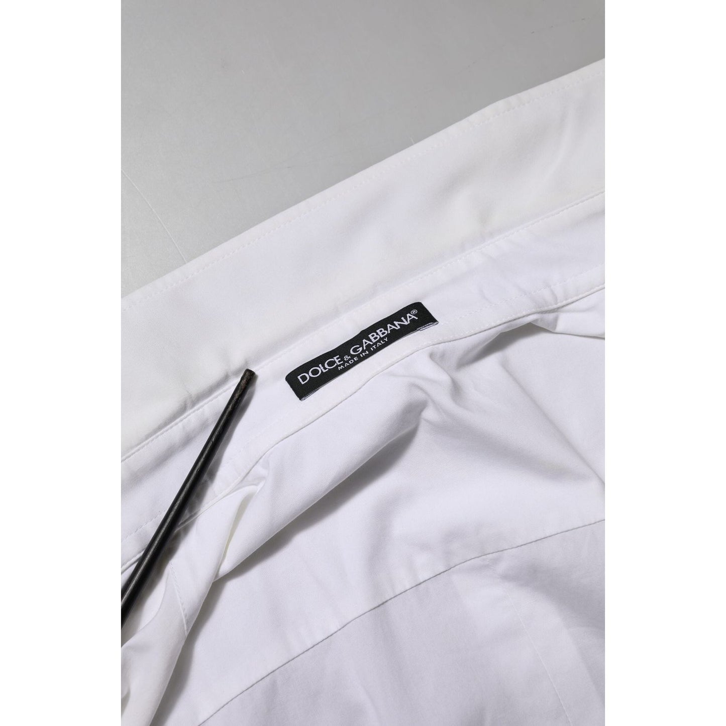 Dolce & Gabbana White Cotton Collared Long Sleeves Top Shirt TSH90560-38