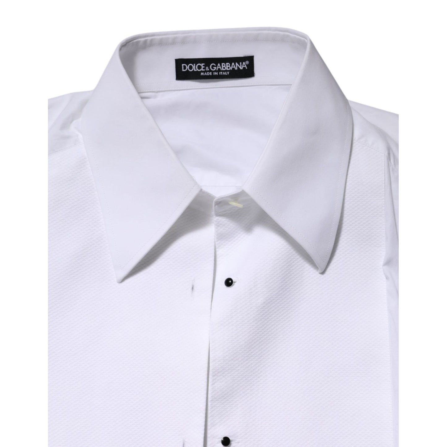 Dolce & Gabbana White Cotton Long Sleeves Collared Top Shirt TSH90564-44