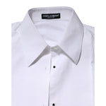 Dolce & Gabbana White Cotton Long Sleeves Collared Top Shirt TSH90564-44
