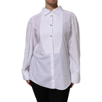 Dolce & Gabbana White Cotton Long Sleeves Formal Top Shirt TSH90565-38